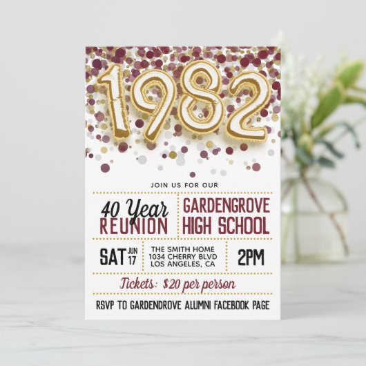 1982 Uni-Wiedersehen Einladung (Stehend Vorderseite)