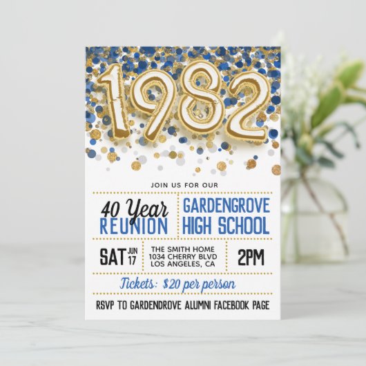 1982 Uni-Wiedersehen Einladung (Stehend Vorderseite)