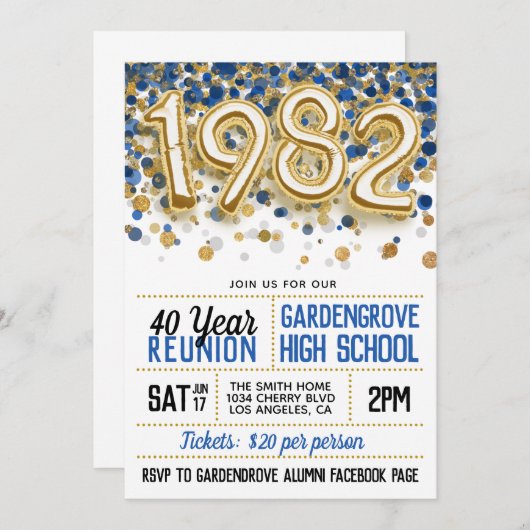 1982 Uni-Wiedersehen Einladung (Vorne/Hinten)