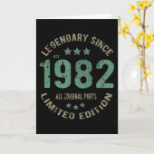 1982 Vintager Geburtstag Karte (Gelbe Blume)