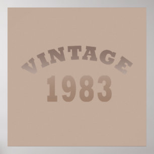 1983 Geboren elegant moderne vintage Geburtstag Poster
