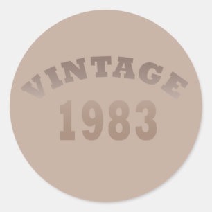 1983 geboren elegante moderne Vintage-Geburtstagsf Runder Aufkleber