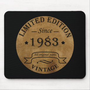 1983 Geborenes Antiquitäten-Vintage-Style-Geburtst Mousepad