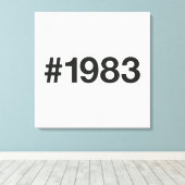1983 Hashtag 42 Geburtstagsfeier Leinwanddruck (Insitu (Holzboden))