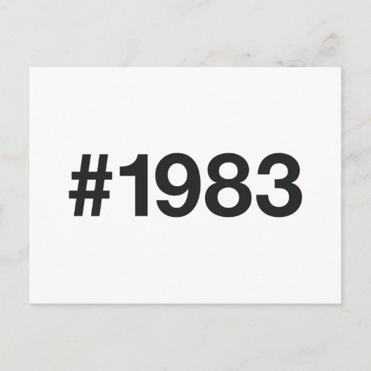 1983 Hashtag 42 Geburtstagsfeier Postkarte (Vorderseite)