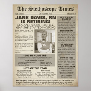 1983 Stethoscope Times for Nurse Retirement Party Poster