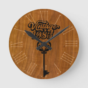 1983 Vintage Acrylwand-Uhr Runde Wanduhr