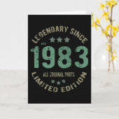 1983 Vintager Geburtstag Karte (Gelbe Blume)