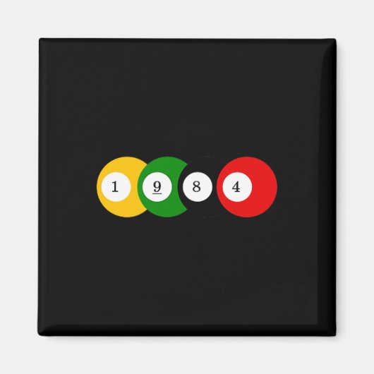1984 Billardbillard Vintages Farbjahr Magnet (Vorne)