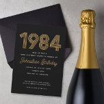 1984 Black and Gold 40th Birthday Invitation  Einladung<br><div class="desc">Celebrate with these 1984 inspired 40th birthday invitations.</div>