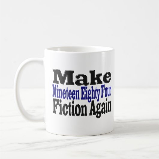 1984 Fiktion wieder Halbtext Kaffeetasse (Links)