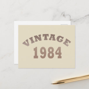 1984 geboren, eleganter moderner Vintage-Geburtsta Feiertagspostkarte