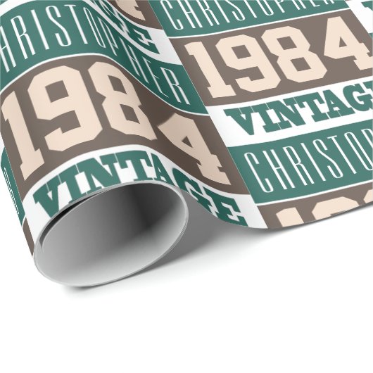 1984 geboren geschenkpapier (Rolleneckpunkt)