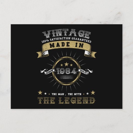 1984 Geborener Geburtstag Vintag Postkarte (Vorderseite)