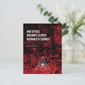 1984 George Orwell War is Peace Postkarte (Stehend Vorderseite)