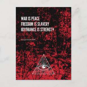 1984 George Orwell War is Peace Postkarte