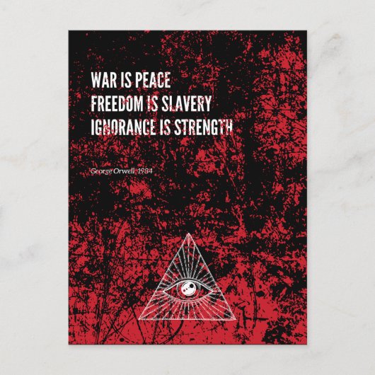 1984 George Orwell War is Peace Postkarte (Vorderseite)