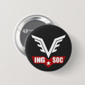 1984 INGSOC Parteibadge Button (Vorne & Hinten)