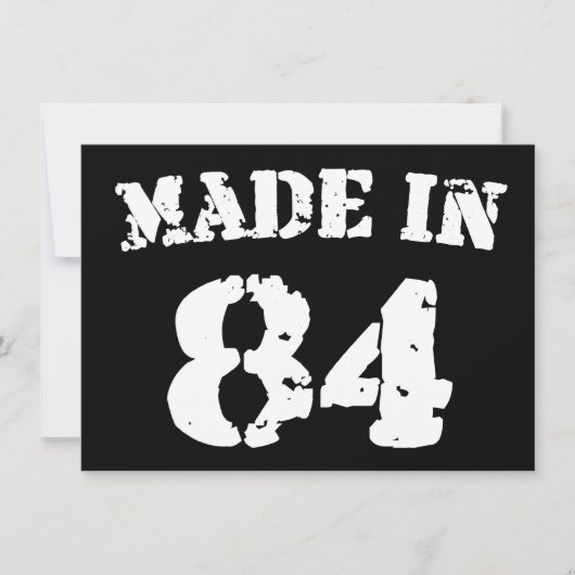 1984 Made in 84 Karte (Vorderseite)