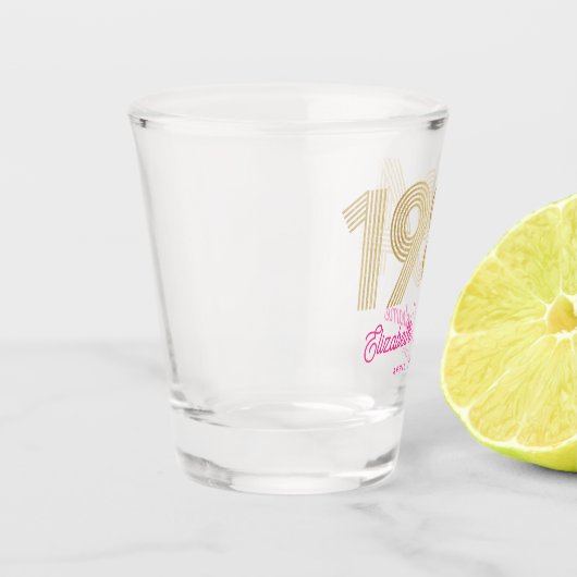 1984 Pink Gold 40th Birthday Schnapsglas (Links)