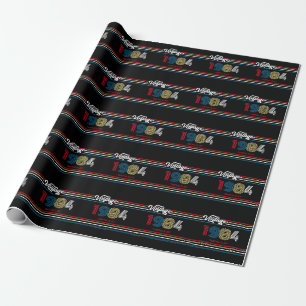 1984 Retro-Streifen Vintage Custom Alter - Jahr Geschenkpapier