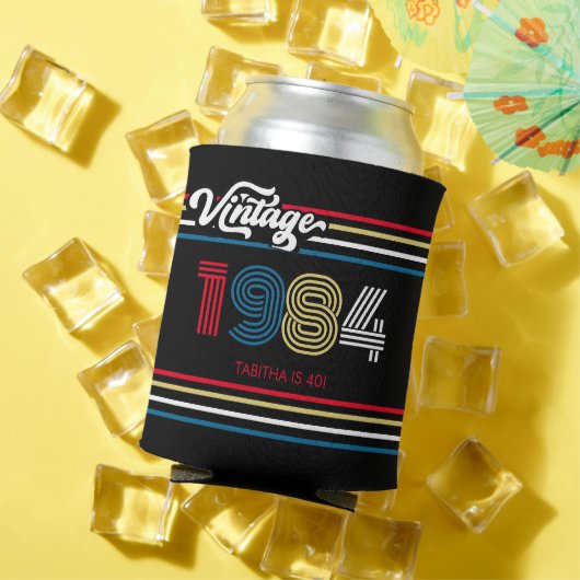 1984 Retro Stripe Vintages individuelles Alter - J Dosenkühler (In Situ Sommer)