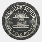 1984 Subshine Mint 1 Half Ounce .999 Silver Round  Runder Aufkleber (Vorderseite)