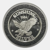 1984 Subshine Mint .999 Silver Round  Runder Aufkleber (Vorderseite)