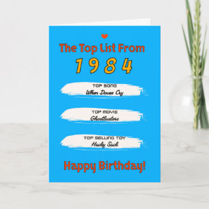 1984 Top Liste Geburtstag Karte