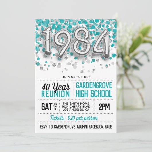 1984 Uni-Wiedersehen Einladung (Stehend Vorderseite)