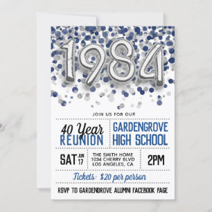 1984 Uni-Wiedersehen Einladung