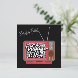 1984 Vintages Retro-Fernsehen 40. Geburtstag Einladung