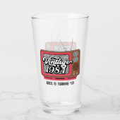 1984 Vintages Retro-Fernsehen 40. Geburtstag Glas (Rückseite)