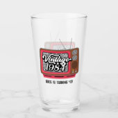 1984 Vintages Retro-Fernsehen 40. Geburtstag Glas (Vorderseite)