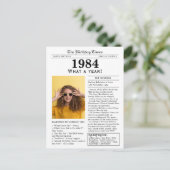 1984 Zeitung Geburtstagskarte Feiertagspostkarte (Stehend Vorderseite)