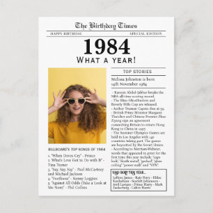 1984 Zeitung Geburtstagskarte Feiertagspostkarte