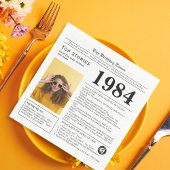 1984 Zeitung zum Geburtstag Trivia Serviette
