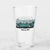 1985 40. Geburtstag Retro Stripe Retro Schriftart  Glas (Vorderseite)