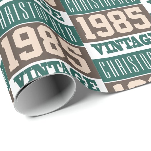 1985 geboren geschenkpapier (Rolleneckpunkt)