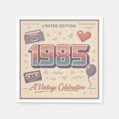 1985 geboren Retro-Papier Servietten | Retro  (Vorderseite)