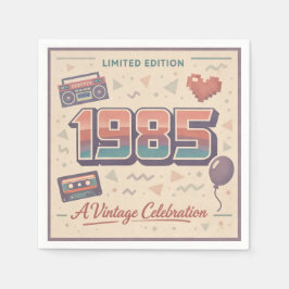 1985 geboren Retro-Papier Servietten | Retro