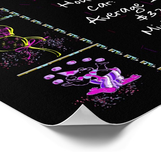 1985 Geburtstag Trivia auf Schwarz Poster (Ecke)