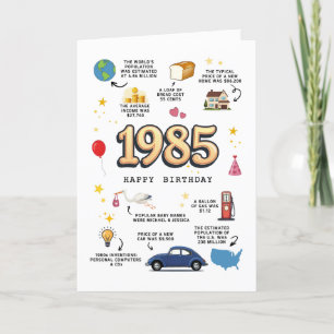 1985 Geburtstagskarte druckbar Dankeskarte