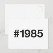 1985 Hashtag 40 Geburtstag Postkarte (Vorne/Hinten)