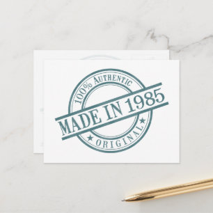 1985 Hergestellt Jahreszahl Runde Gummistempel Log Postkarte