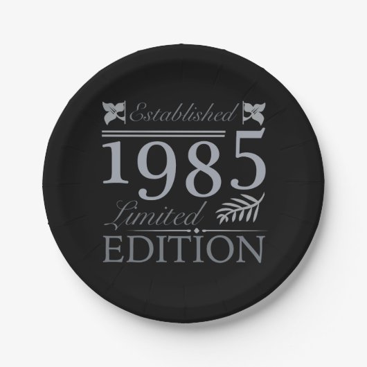 1985 Limited Edition 40. Geburtstag Pappteller (Vorderseite)