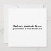 1985 Retro Stripe Aquamarin 40. Dankeschön Karte (Rückseite)