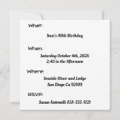 1985 Retro Stripe Aquamarin Einladung (Rückseite)