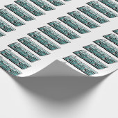 1985 Retro Stripe Aquamarin Geschenkpapier (Ecke)