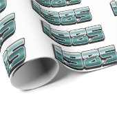 1985 Retro Stripe Aquamarin Geschenkpapier (Rolleneckpunkt)